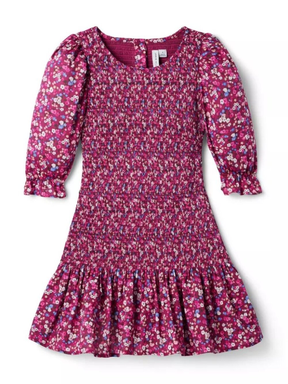 Janie and Jack The Anna Smocked Dress in Soft Plum Ditsy Floral Size 10